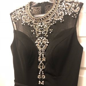 Black semi Ballgown w/crystal detail (has pockets)
